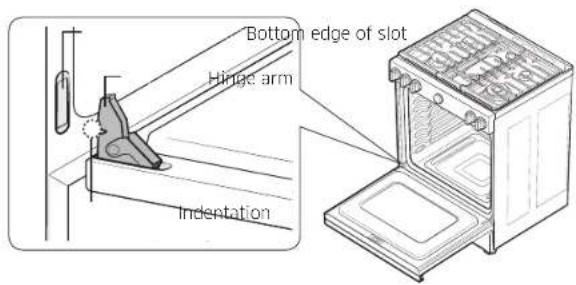 SAMSUNG NSG6DG8500MB - How to reinstall the door - 1