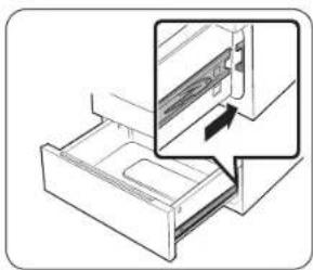 SAMSUNG NSG6DG8550SS - Removing and reinstalling the storage drawer - 2
