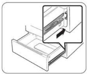 SAMSUNG NSE6DG8500SS - Removing and reinstalling the storage drawer - 2