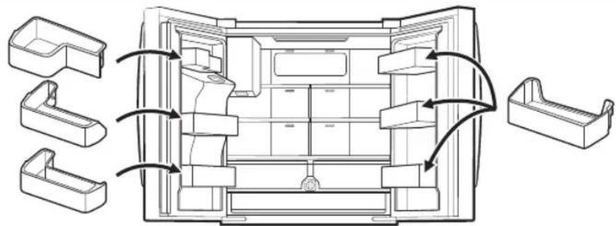 SAMSUNG RF27CG5400SS - Door bins (applicable models only) - 1