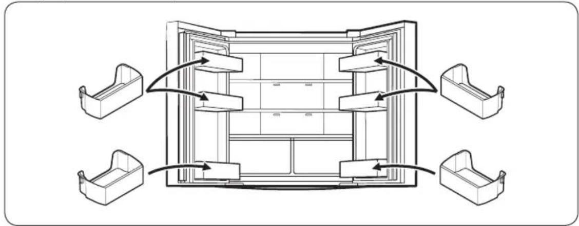 SAMSUNG RF18A5101BSS - Compartimientos de las puertas - 1