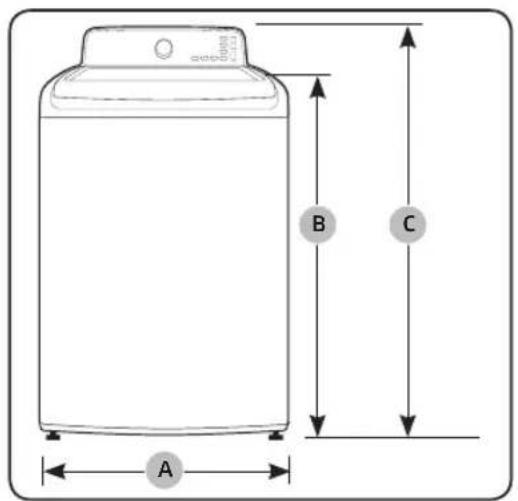 SAMSUNG WA40A3005WH - Alcove or closet installation - 3
