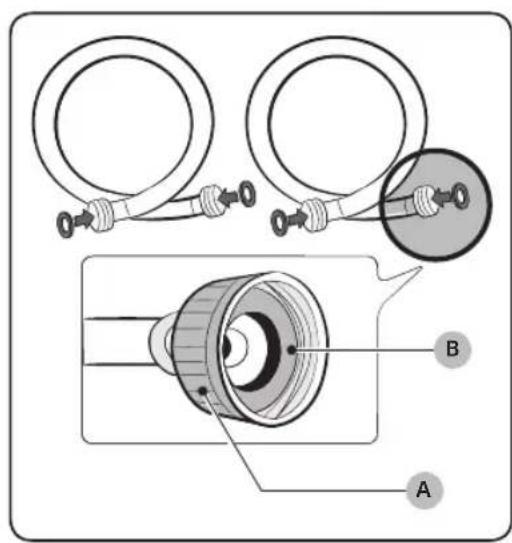 SAMSUNG WA40A3005WH - STEP 2 Connecting the water supply hose - 1