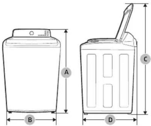 SAMSUNG WA40A3005WH - Specification sheet - 1