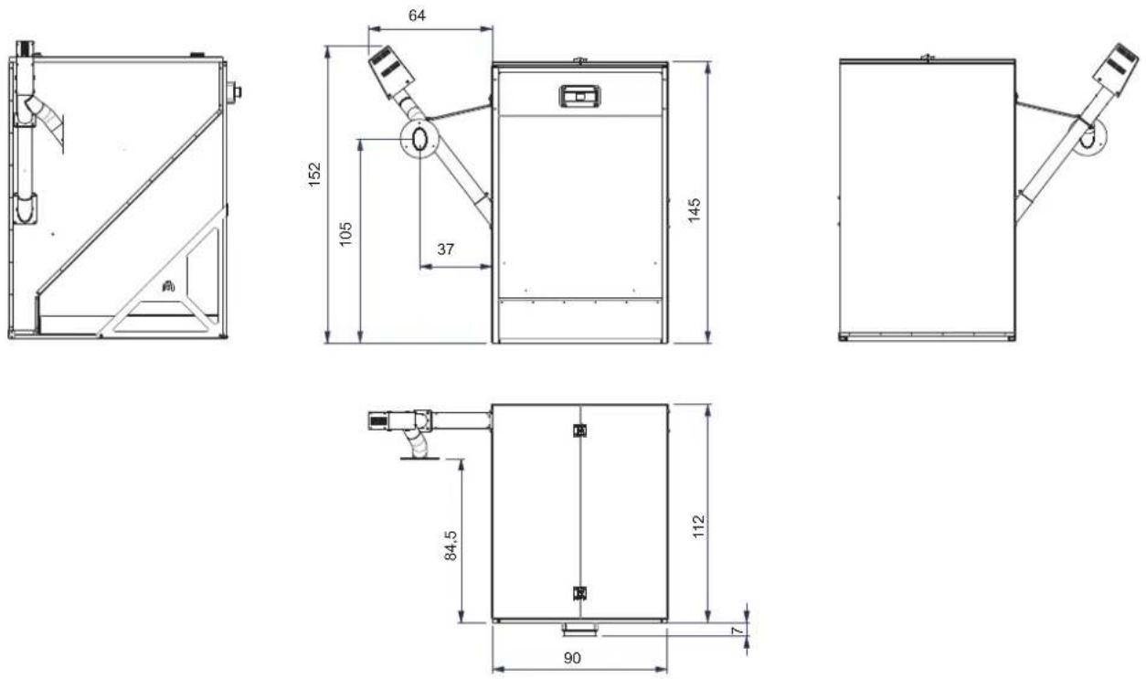 EDILKAMIN TANK 500 Kg - N.B.: PRODUCTO QUE INSTALAR EN ESPACIO CUBIERTO O EN AMBIENTE SIN HUMEDAD PARA EVITAR ANOMALÍAS AL EQUIPO ELÉCTRICO Y A LA INTEGRIDAD DEL PELLET - 1