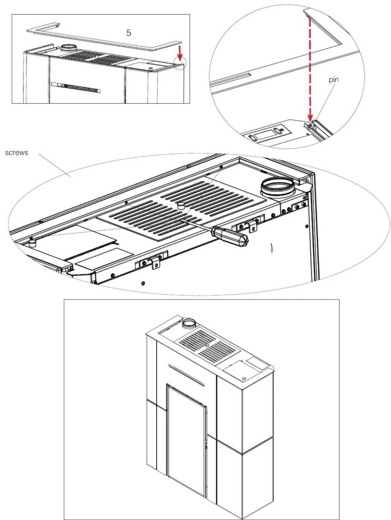 EDILKAMIN BLADE H 15 EVO - Assembling the right side panel - 2
