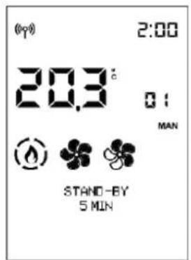 (0°) 2:00 20.3 °C 0 : MAN STAND-BY 5 MIN