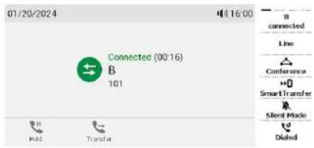 Snom D785 - Transfert d'appel sans annonce : appel actif (B, 101) - 3