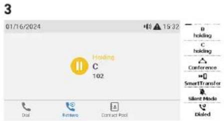 Snom D785 - Transfert d'appel avec annonce avec un seul appel au téléphone (B, 101) - 4
