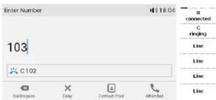 Snom D785 - Déviation des appels (appel actif B 101 et avec un appel en attente C 102) - 5