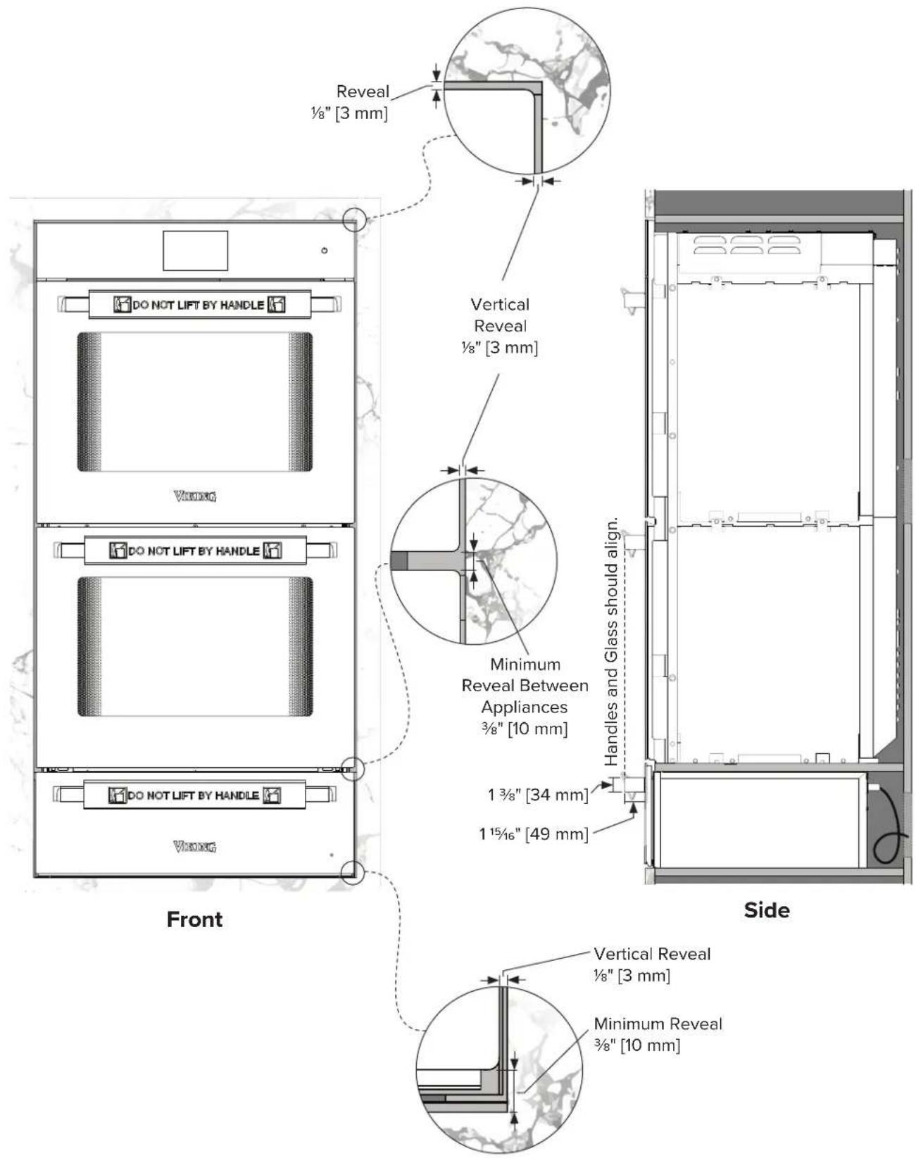 VIKING MVWDE6301 - Double-Stack Cabinetry Specifications - Double Wall Oven with Warming Drawer - 4