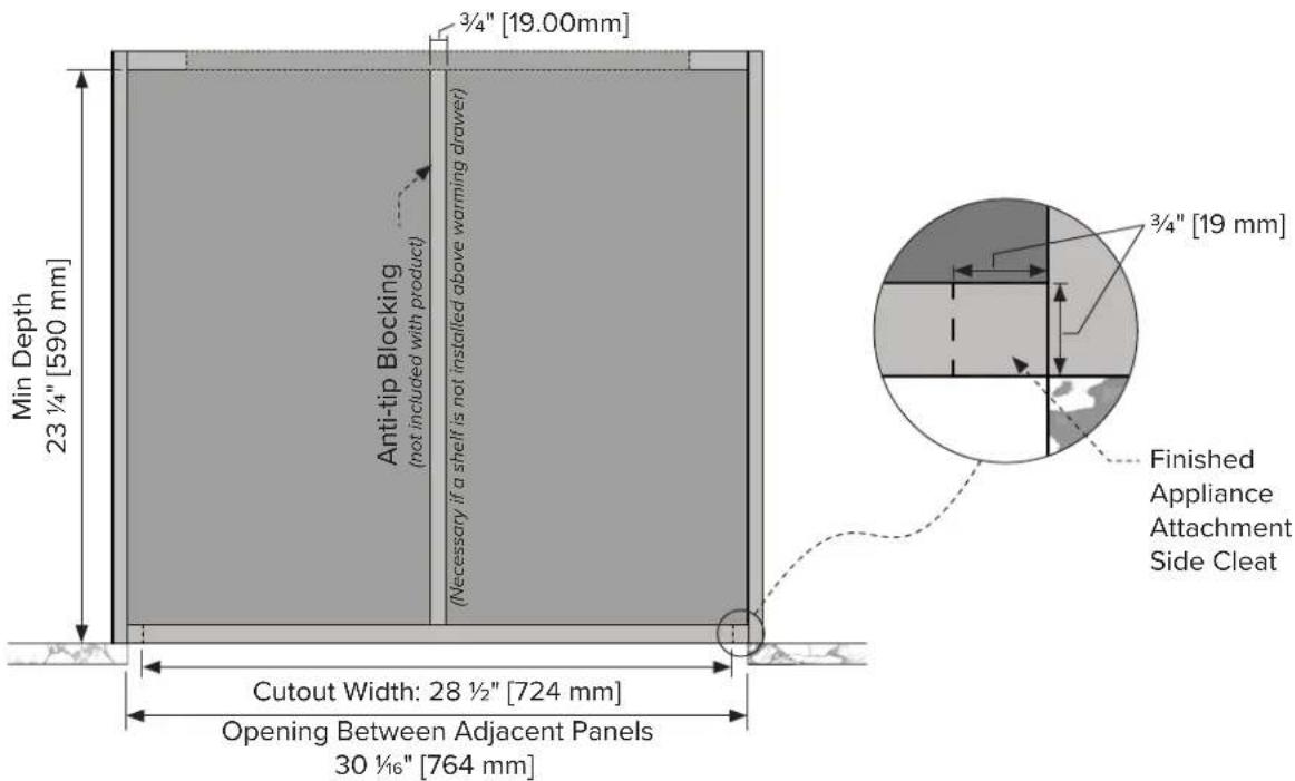 VIKING MVWDE6301 - Cabinetry Specifications - Standalone - 8