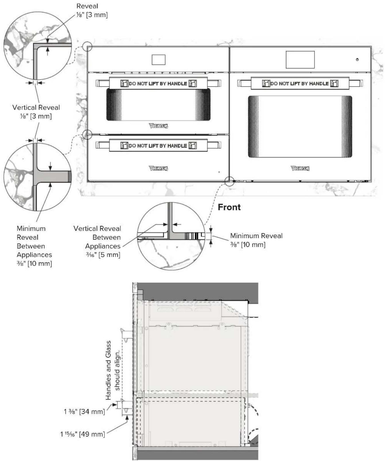 VIKING MVWDE6301 - Side by Side Cabinetry Specifications - Single Wall Oven, Steam Oven &amp; Warming Drawer - 5