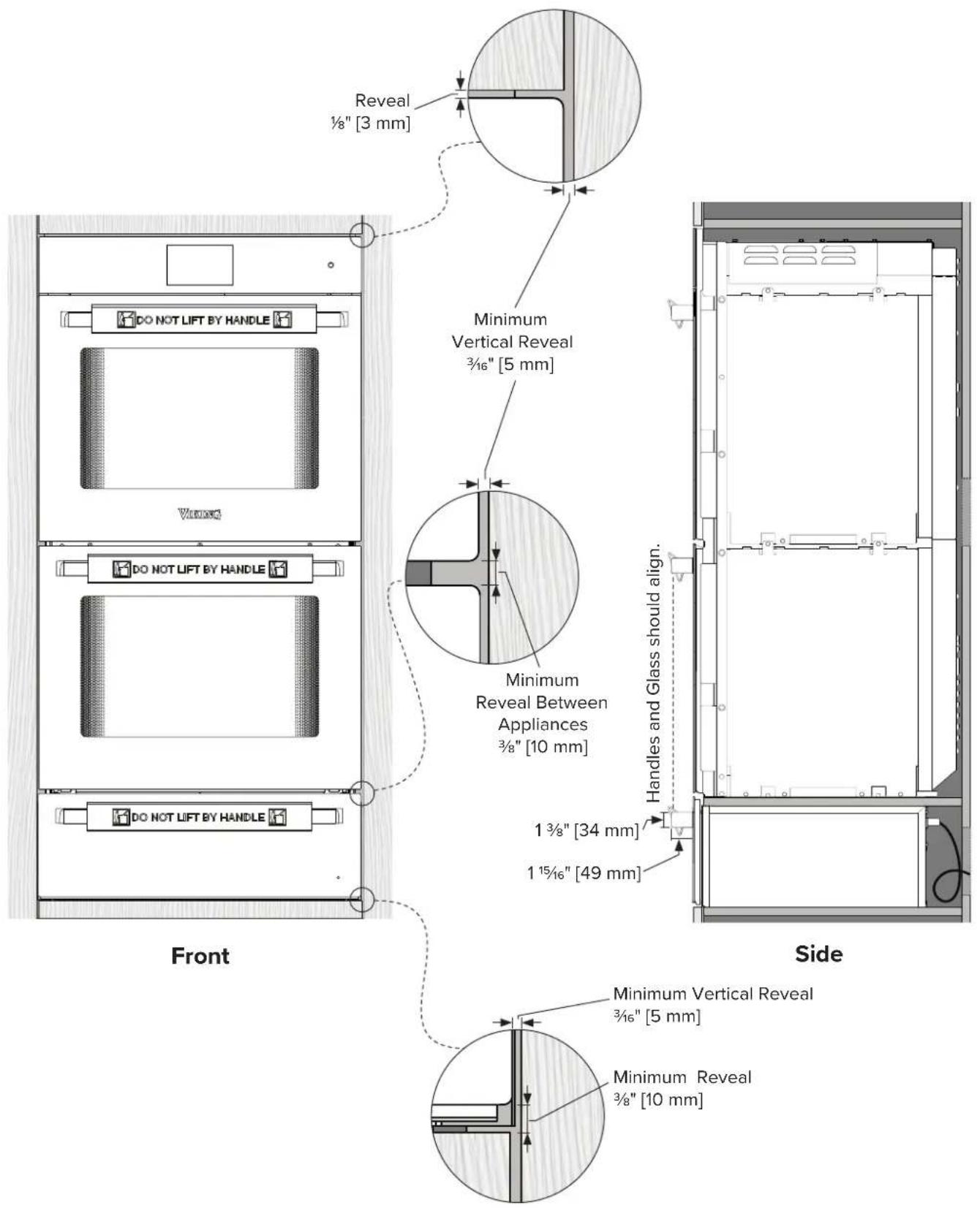 VIKING MVWDE6301 - Double-Stack Cabinetry Specifications - Double Wall Oven with Warming Drawer - 2
