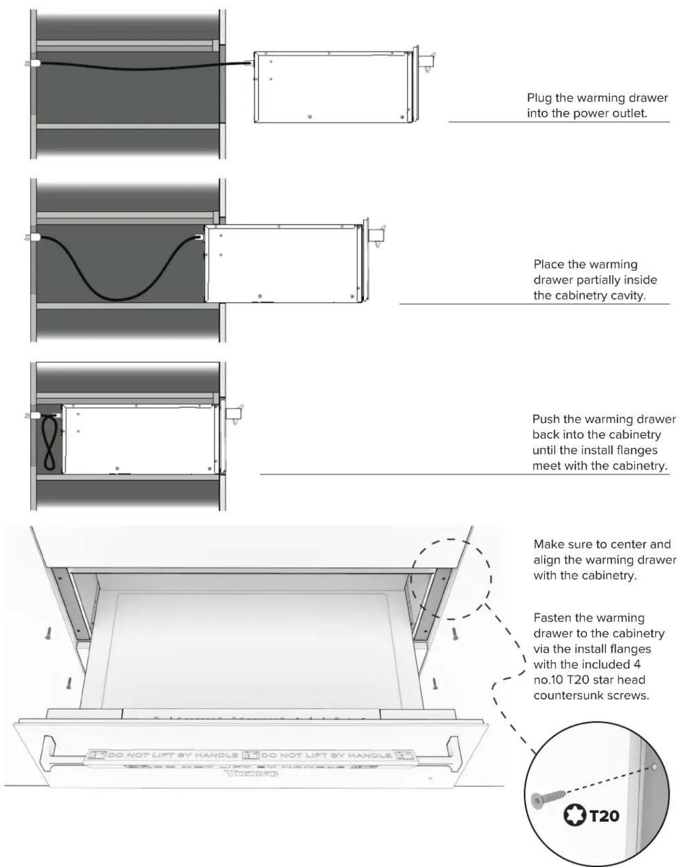 VIKING MVWDE6301 - Double-Stack Cabinetry Specifications - Double Wall Oven with Warming Drawer - 5