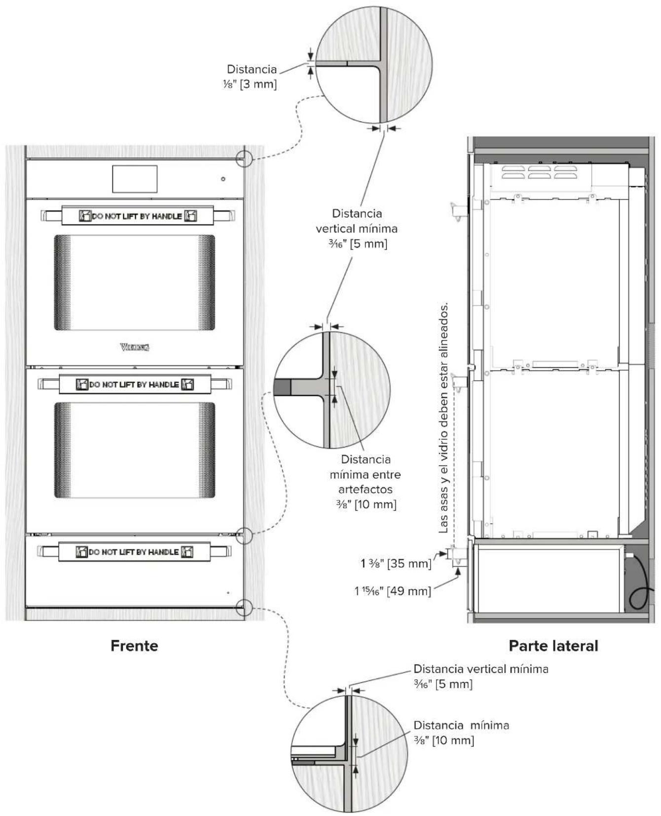 VIKING MVWDE6301 - Especificaciones de los armarios de 2 estantes - Horno doble y cajón calientaplato - 2