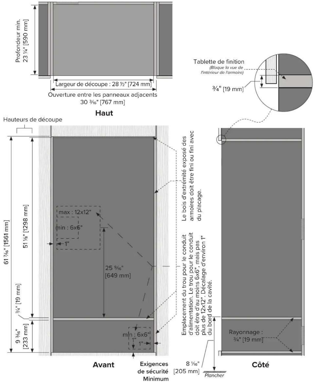 VIKING MVWDE6301 - Spécifications des armoires à tiroirs chauffants - Four mural double avec un tiroir chauffant - 1
