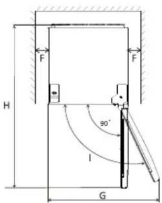 INVENTUM KV1840S - benodigde ruimte voor plaatsing - 2