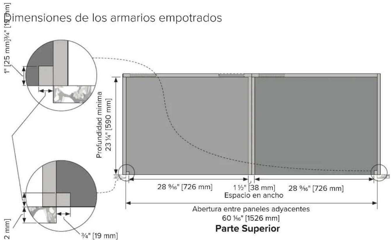 VIKING MVSOC6301 - Especificaciones de los armarios lado a lado - Horno de pared simple, horno de vapor y cajón calientaplatos (MVSOC6301 &amp; MVWDE6301) - 3