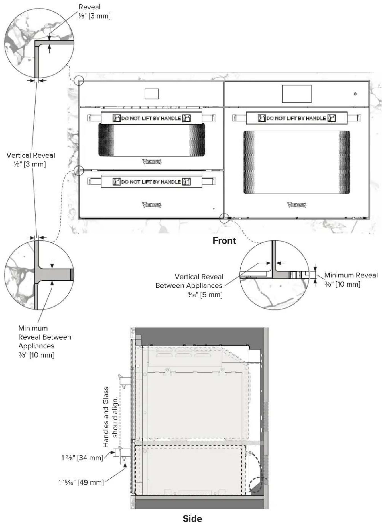 VIKING MVSOC6301 - Side by Side Cabinetry Specifications - Single Wall Oven, Steam Oven &amp; Warming Drawer - 4