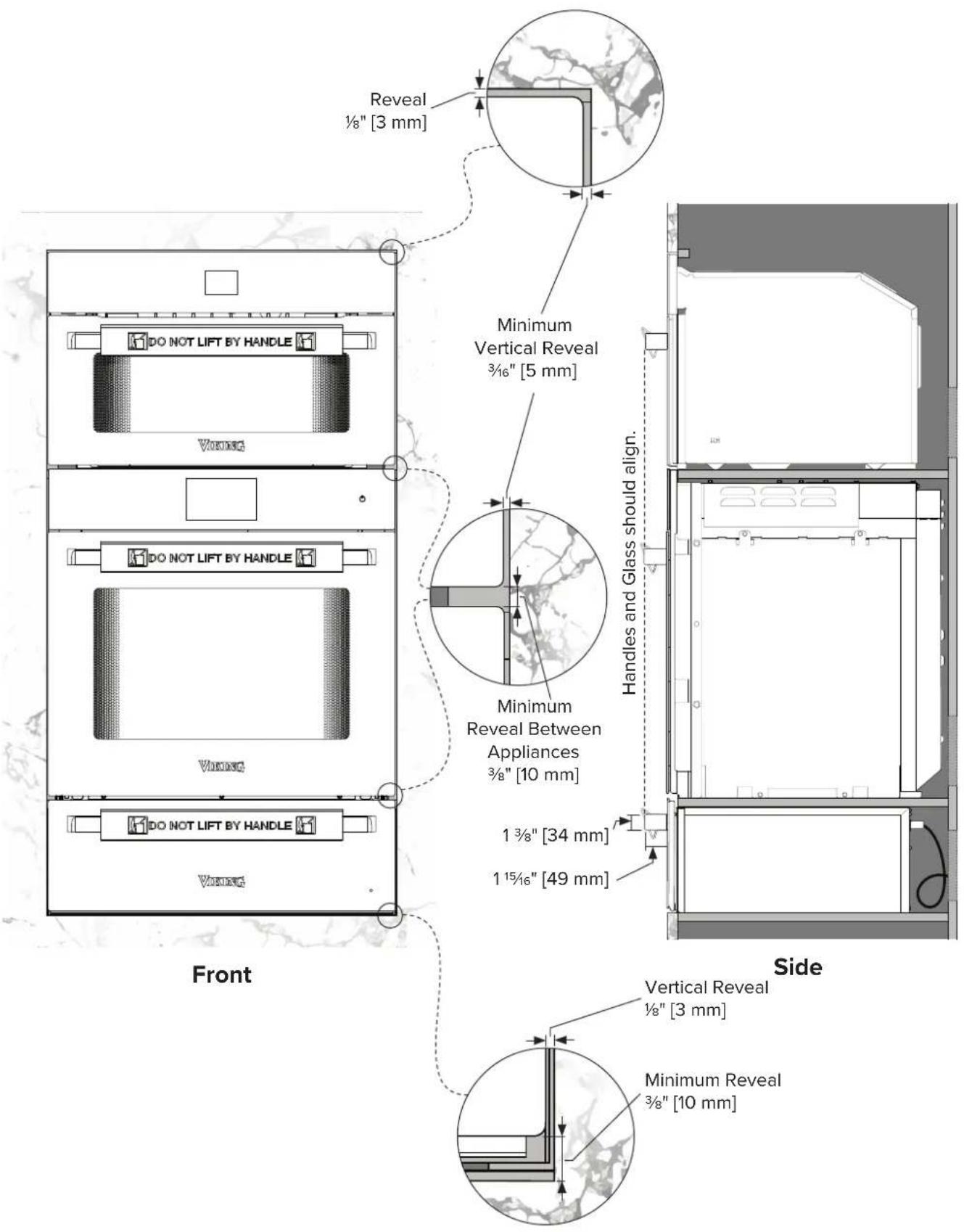 VIKING MVSOC6301 - 3-Stack Cabinetry Specifications - Single Wall Oven, Steam Oven &amp; Warming Drawer - 4