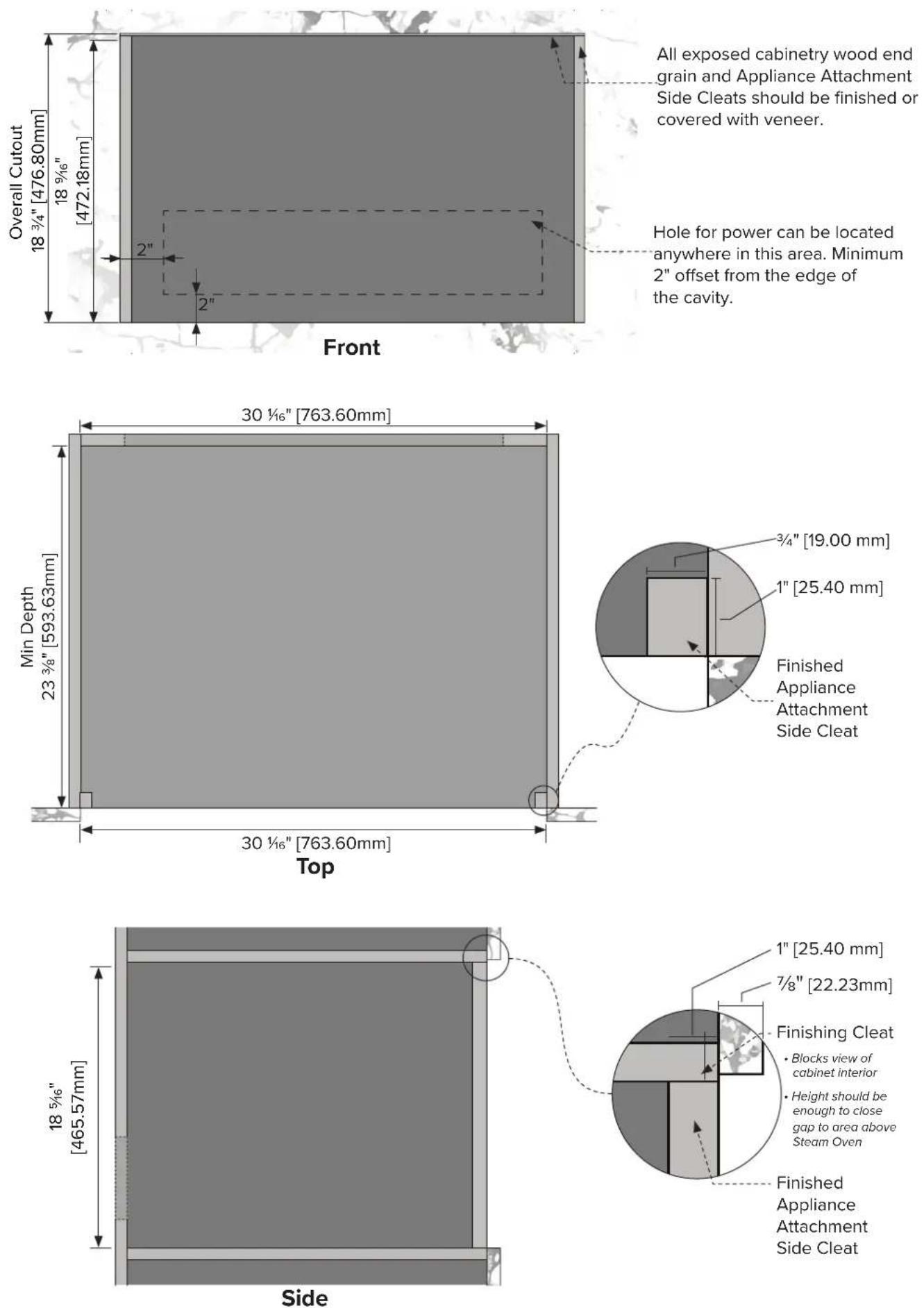 VIKING MVSOC6301 - Cabinetry Specifications - Standalone - 5