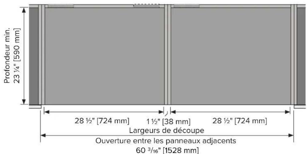 VIKING MVSOC6301 - Spécifications des armoires côte à côte - Four mural simple, four à vapeur et tiroir chauffant - 1