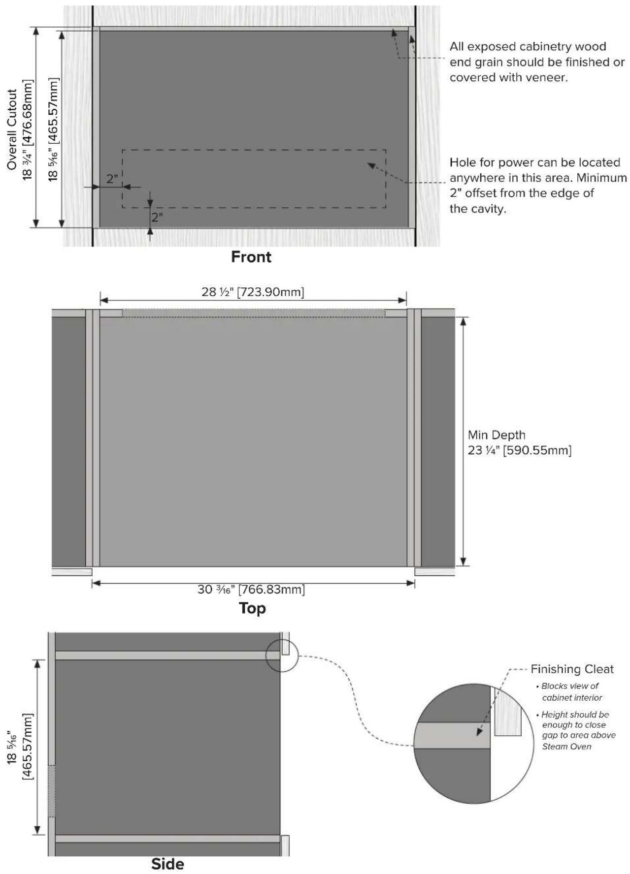 VIKING MVSOC6301 - Cabinetry Specifications - Standalone - 1