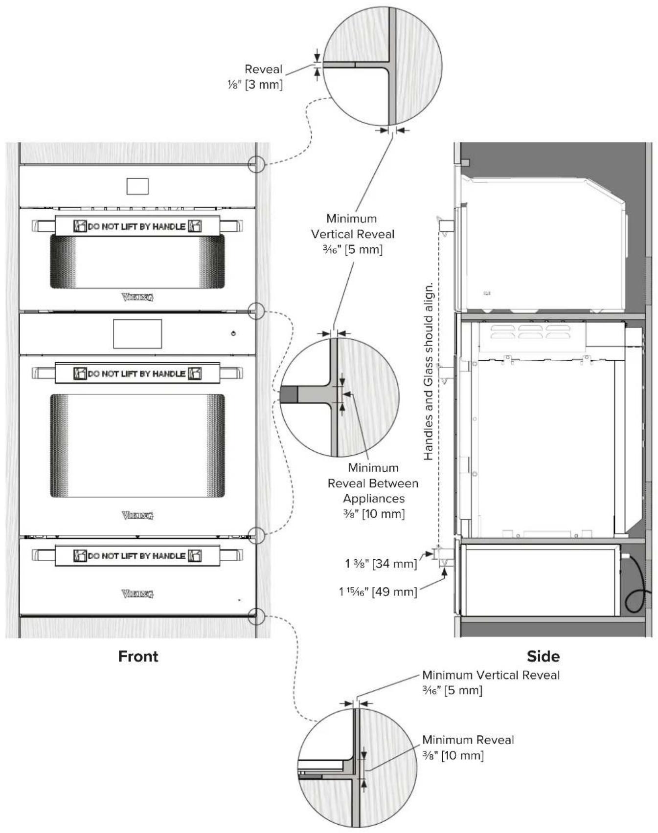VIKING MVSOC6301 - 3-Stack Cabinetry Specifications - Single Wall Oven, Steam Oven &amp; Warming Drawer - 2