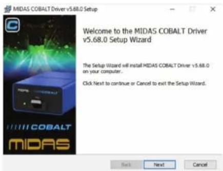 Midas Cobalt - Per installare il driver: - 1