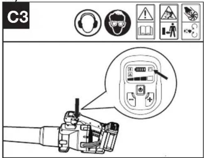 KRESS KC510.9 - Tryck på knappen farthållare för att ställa in det valda luftflödet, och 📞 tänds (Se bild C3) - 1