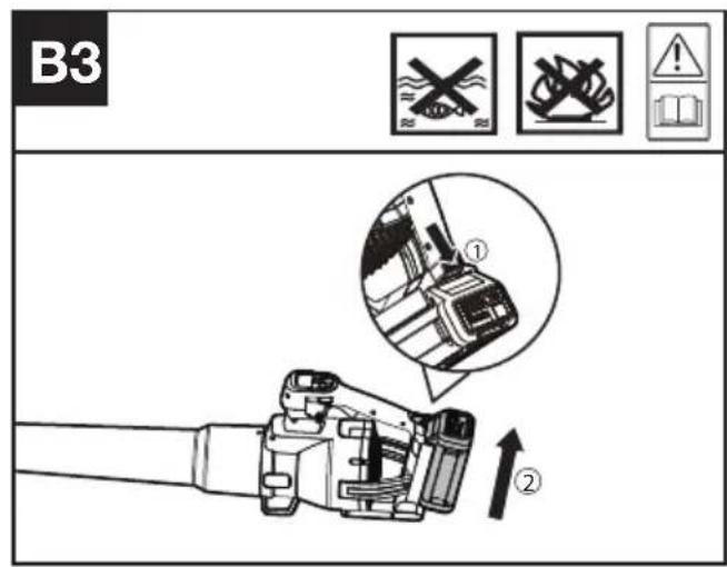 KRESS KC510.9 - Install /Remove the battery (See Fig. B2, B3) - 2