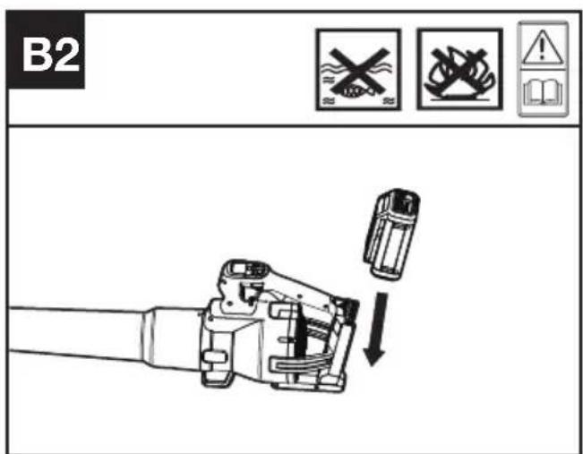 KRESS KC510.9 - Installer/retirer la batterie (voir Fig. B2, B3) - 1