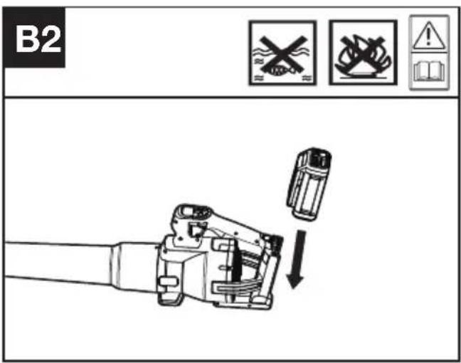 KRESS KC510.9 - Installera/ta bort batteriet (Se bild B2, B3) - 1