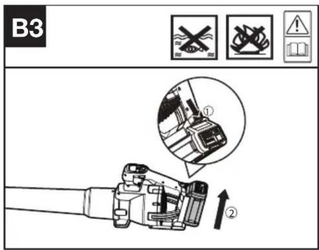 KRESS KC510.9 - Einsetzen/Entfernen des Akkus (siehe Abb. B2, B3) - 2