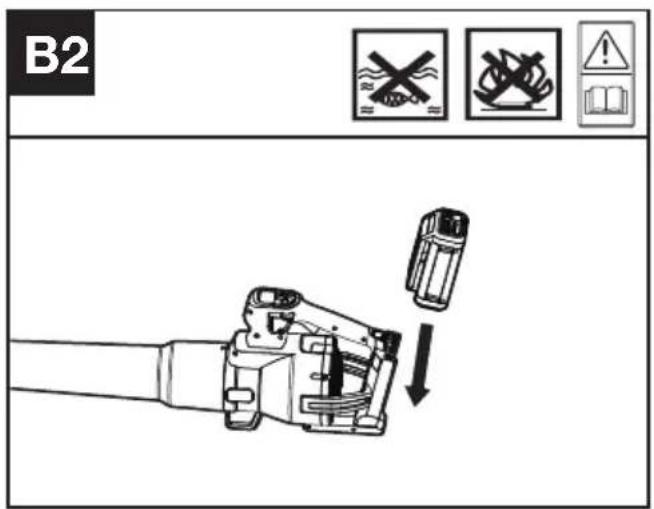 KRESS KC510.9 - Sett inn / fjern batteriet (se fig. B2, B3) - 1