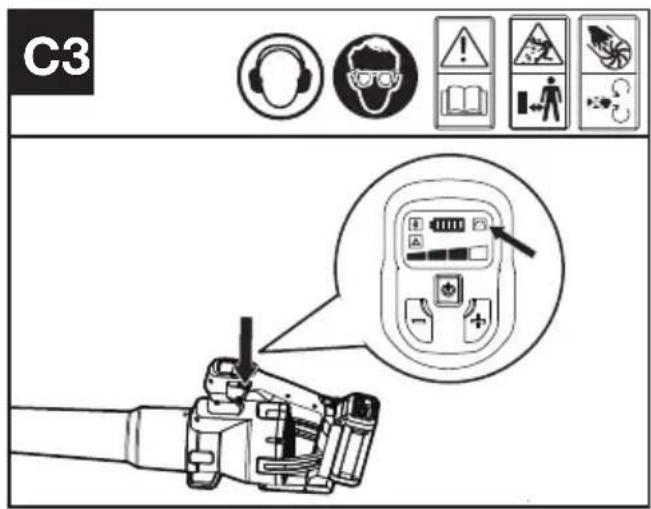 KRESS KC510.9 - Pulse el botón de control de crucero para ajustar el caudal de aire seleccionado, el símbolo se iluminará. (Véase la fig. C3). - 1