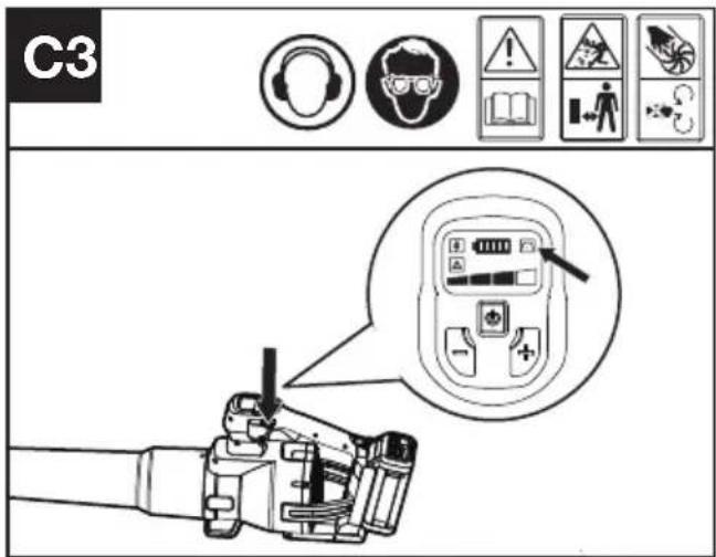 KRESS KC510.9 - Tryk på fartpilotknappen for at indstille den valgte luftstrøm, 📞 vil lyse (se fig. C3) - 1