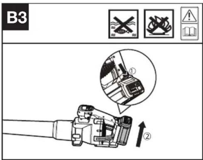 KRESS KC510.9 - Installeren/verwijderen van de accu (zie afb. B2, B3) - 2