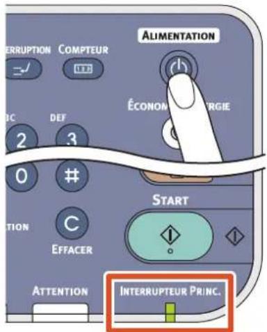 ALIMENTATION INTERRUPTEUR PRINC. ÉCONOMÉRIGIE START OFFACER ATTENTION 2 3 0 # C EFFECTURE COMPTEUR INTERRUPTION