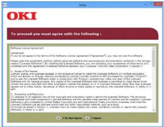 OKI ES9475 MFP - Lisez le contrat de licence et puis cliquez sur [J'accepte]. - 1