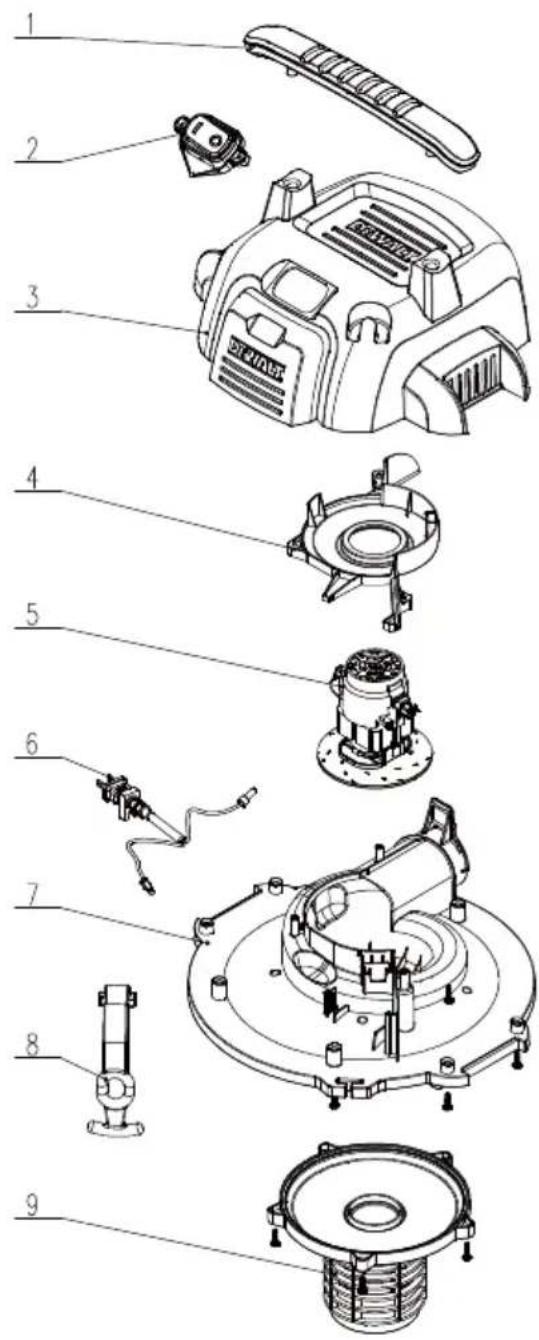DEWALT DXV16PA - EXPLODED VIEW / PARTS LIST - 1