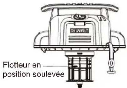 Flotteur en position soulevée