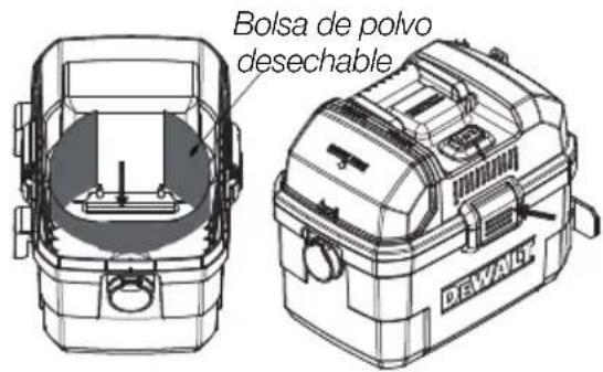 DEWALT DXV06G - INSTALACIÓN DE LA BOLSA DE FILTRO DESECHABLE - 1