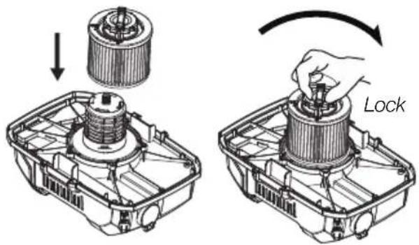 DEWALT DXV06G - INSTALLING THE CARTRIDGE FILTER - 1