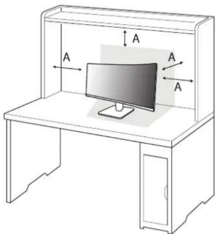 LG 24U421A - Instalación encima de una mesa - 1