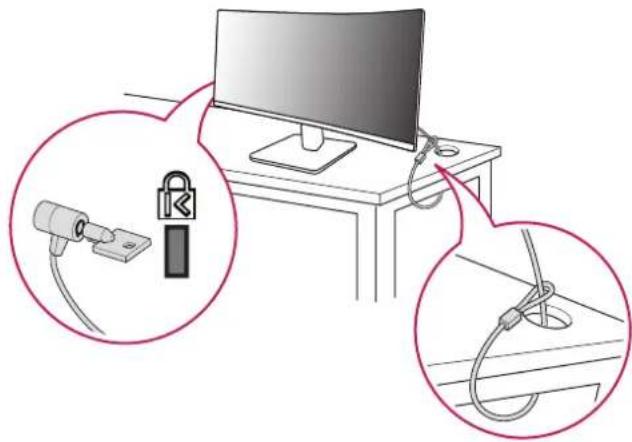 LG 24U421A - Uso del cable de anclaje Kensington - 1