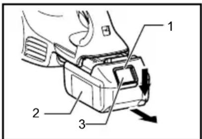 MAKITA XLC02 - Instalación o desmontaje del cartucho de batería - 1
