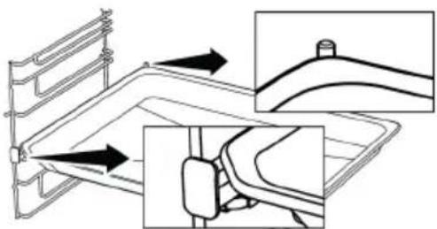 BEKO FBS63121WD - Proper placement of the wire grill and tray on the telescopic rails-On models with wire shelves and telescopic models - 2