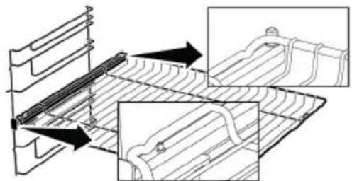 BEKO FBS63121WD - Proper placement of the wire grill and tray on the telescopic rails-On models with wire shelves and telescopic models - 1